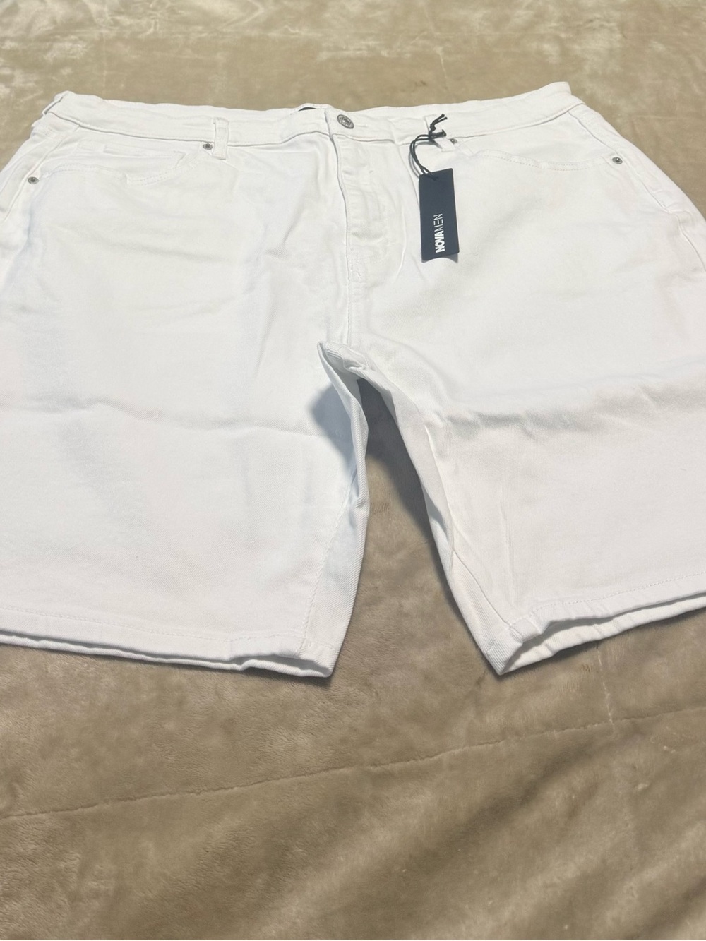 Men’s Big & Tall White Denim Shorts with Tag Size 42